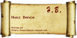 Husz Bence névjegykártya